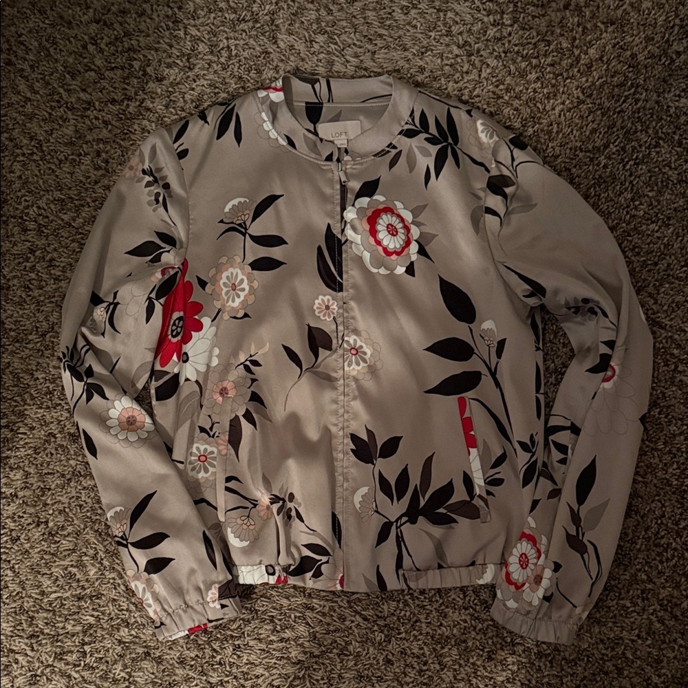 LOFT Satin Bomber Jacket